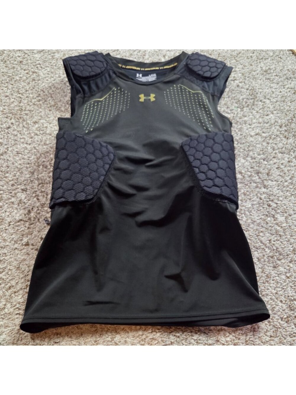 Under Armour Gameday Pro 5-Pad Compression Shirt Mens Large Black Hex Football